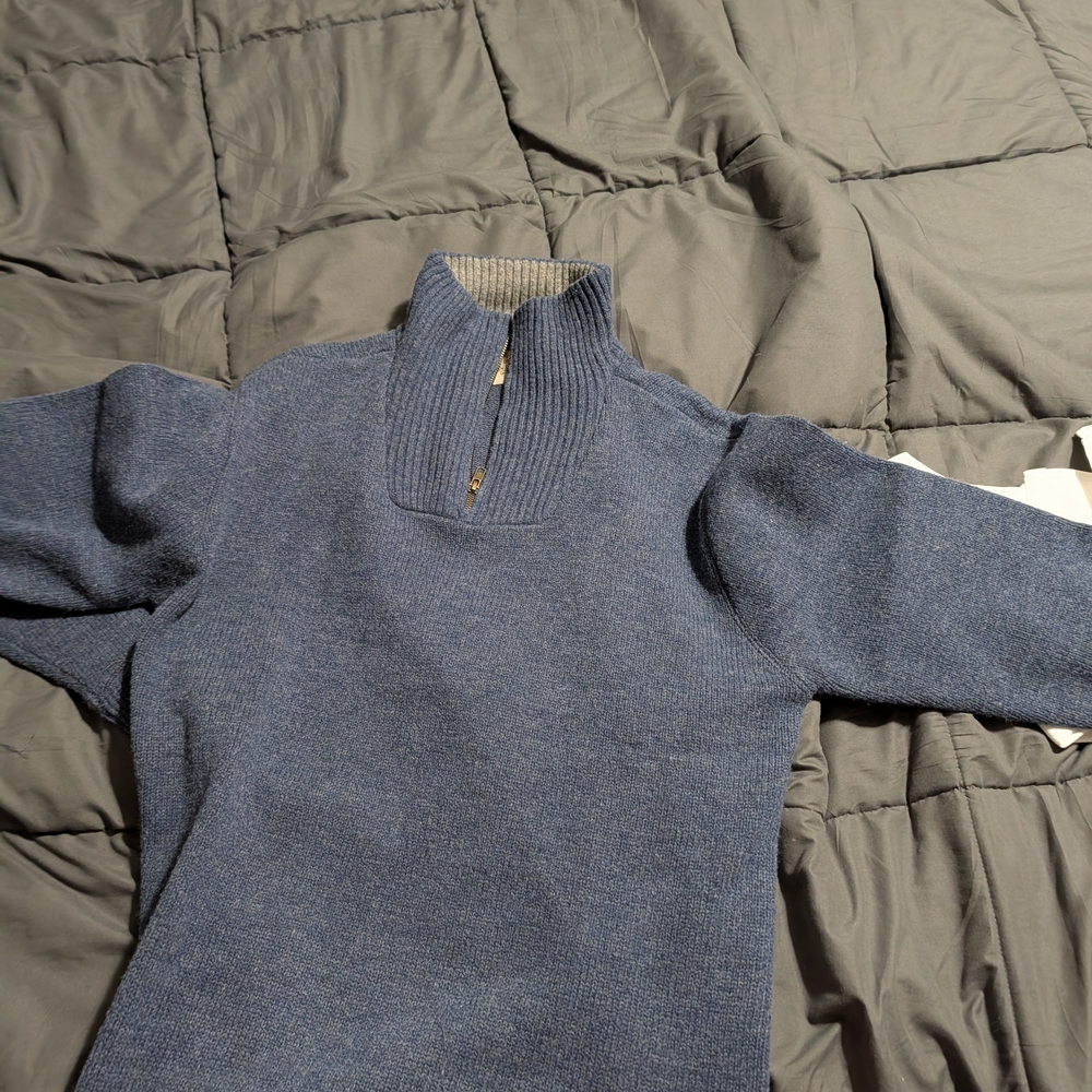 Aran Crafts Navy Zip-Up Sweater